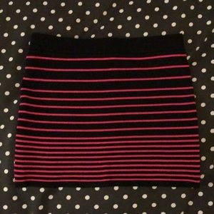 Pin striped miniskirt. Sweater material.